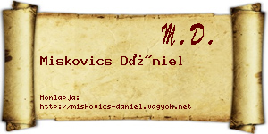 Miskovics Dániel névjegykártya